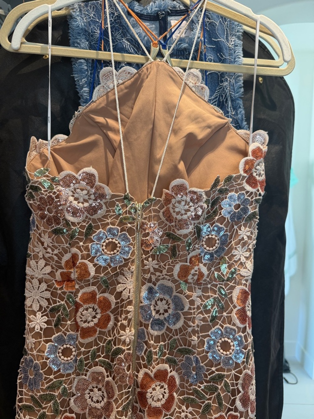 Elliatt Floral Lace Halter Covelline Dress - Picture 8 of 9